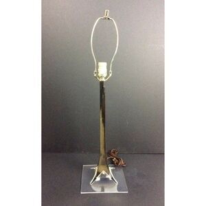 Leviton Table Lamp Chrome Lucite Base Disco Vtg 70s 80s Made In USA NO SHADE